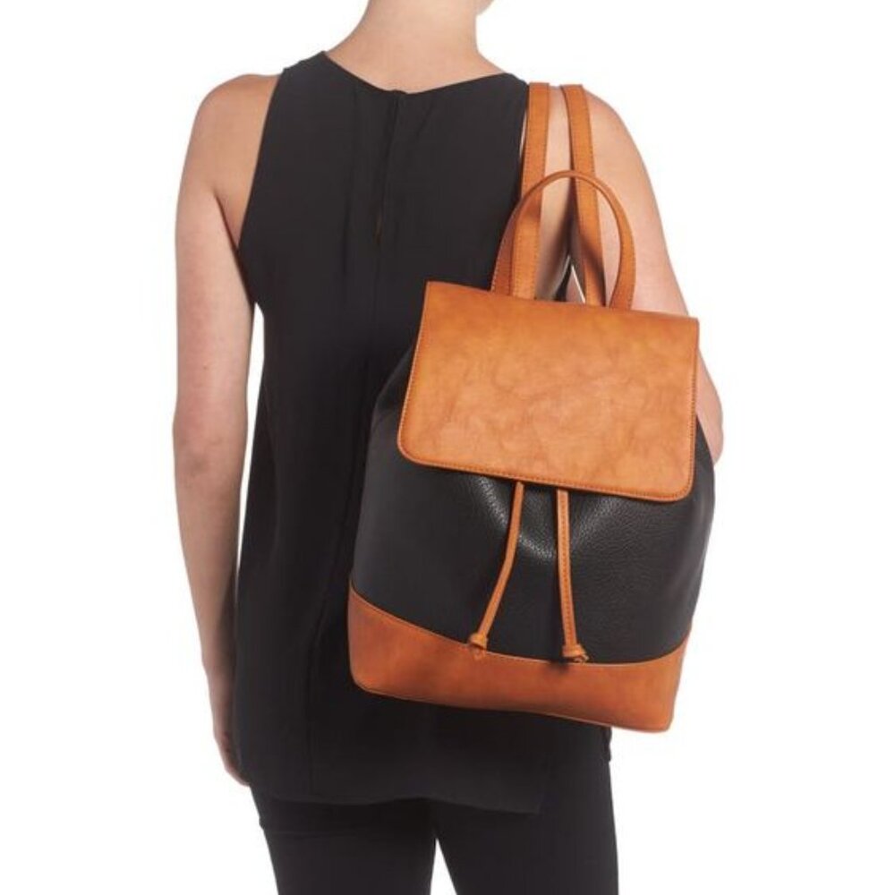 Sole Society small two-tone vegan leather backpack